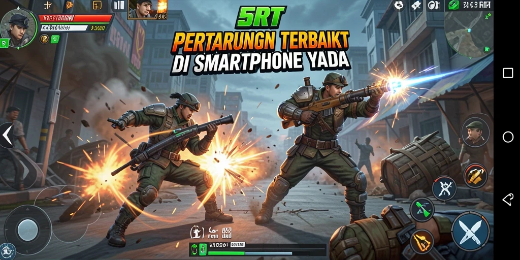 Screenshot gameplay 5RT menampilkan pertarungan menarik antara karakter yang kuat.