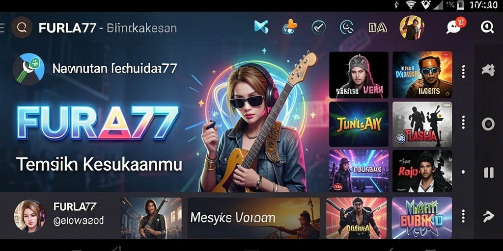Tampilan gameplay FURLA77 menunjukkan interaksi menyenangkan dengan musik.