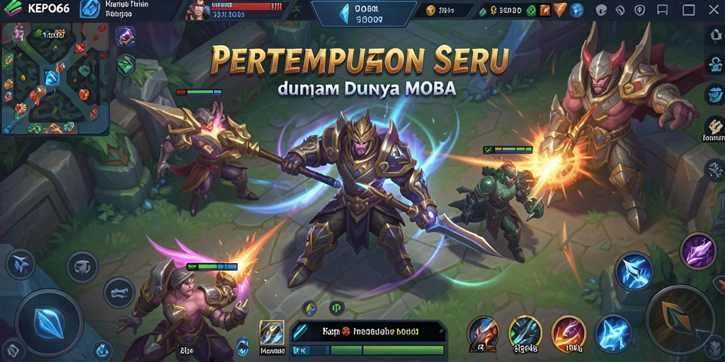 Tampilan aksi seru dalam gameplay MOBA KEPO66.