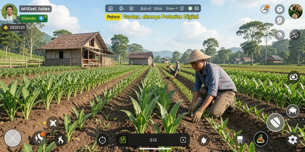 Screenshot MPO2121 menampilkan pengalaman gameplay pertanian yang seru dan interaktif.