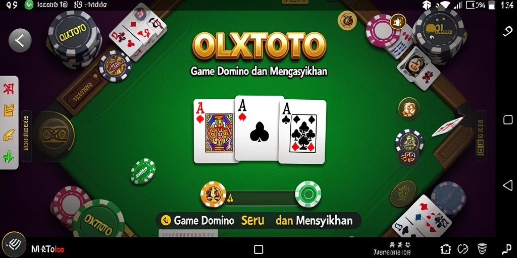 Screenshot gameplay OLXTOTO menampilkan aksi seru permainan domino.