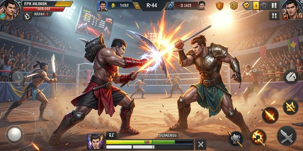 Screenshot gameplay pertarungan seru di RR44.