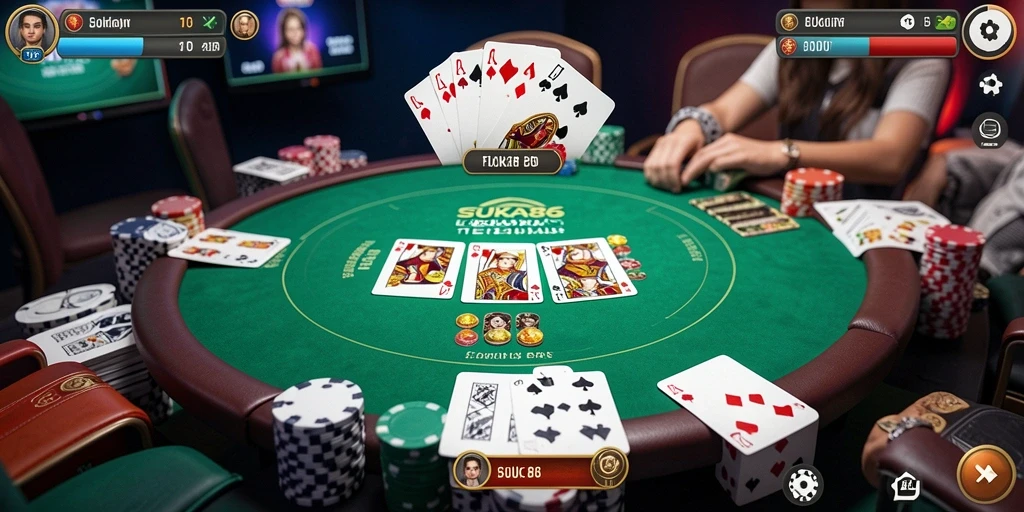 Tangkap layar gameplay SUKA86 dengan aksi poker yang seru.